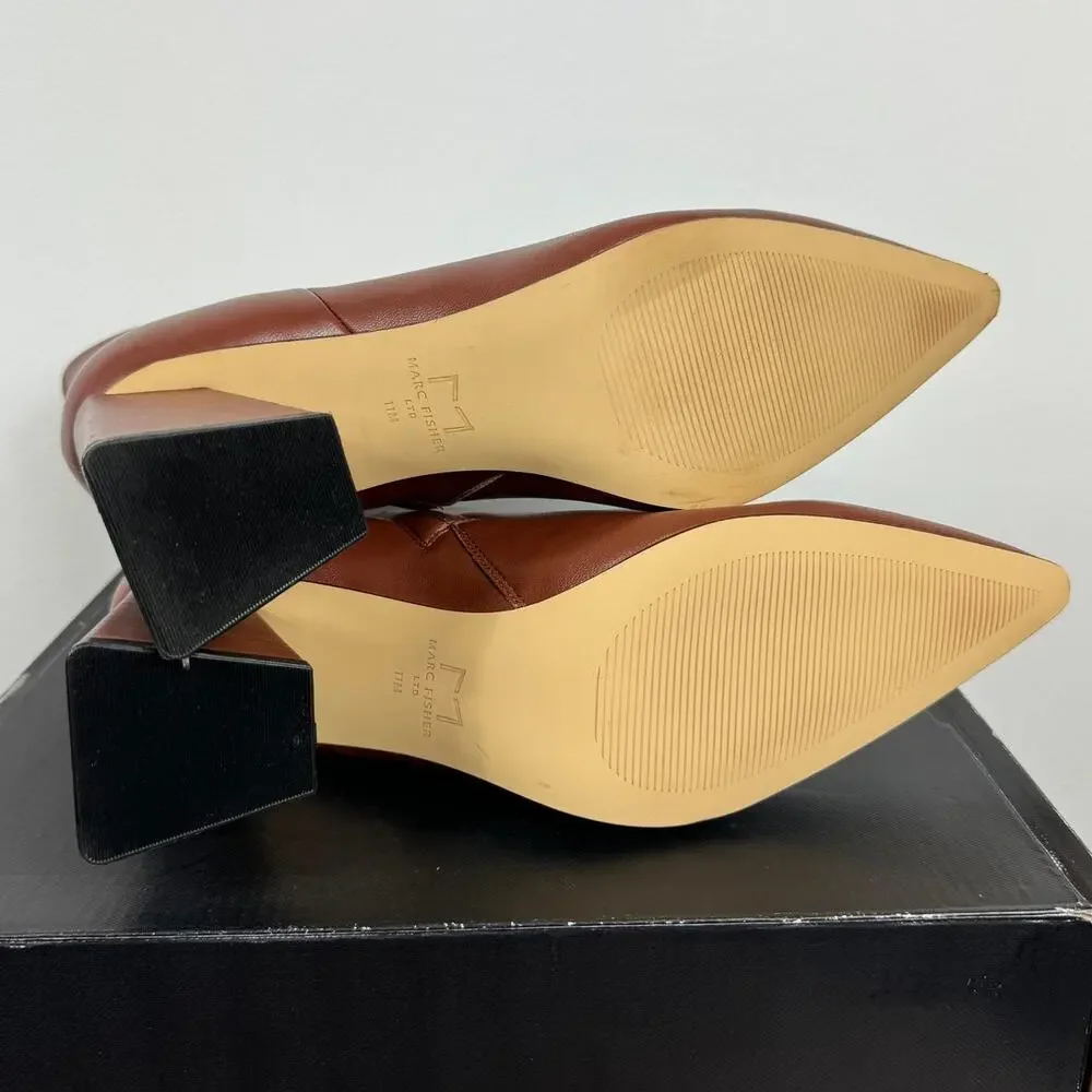 New Marc Fisher Ltd Kulika Ankle Bootie Medium Natural Leather Women's Size 11 - Picture 8 of 11